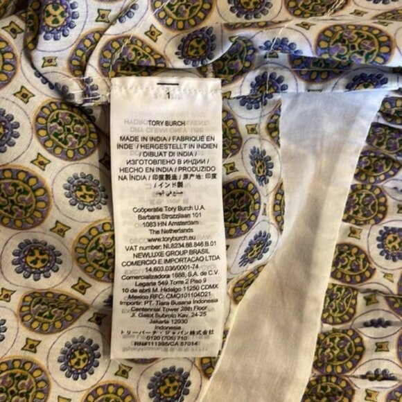 Tory Burch Neutral Sequin Logo Long Sleeves Midi Tiered Dress S (Orig. $575) - Picture 8 of 12